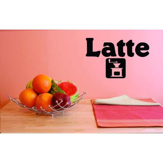 Custom Decals Latte Wall Art Size: 20 X 20 Inches Color: Black