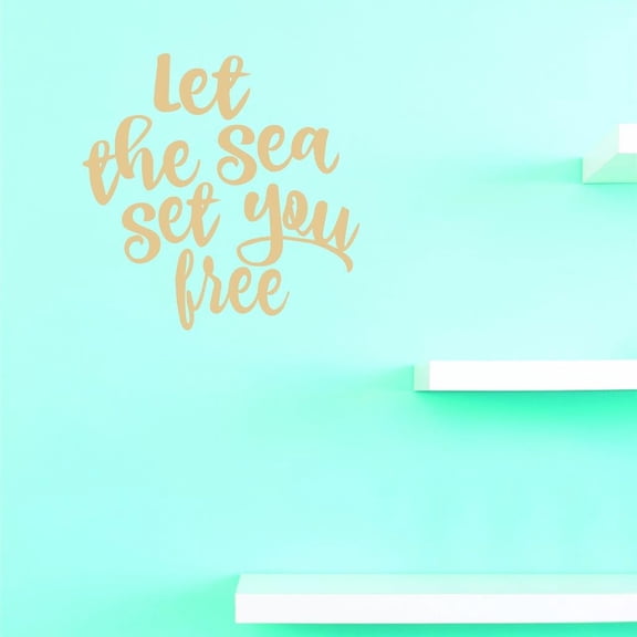 Custom Decals Let The Sea Set You Wall Art Size: 20 X 30 Inches Color: As Seen