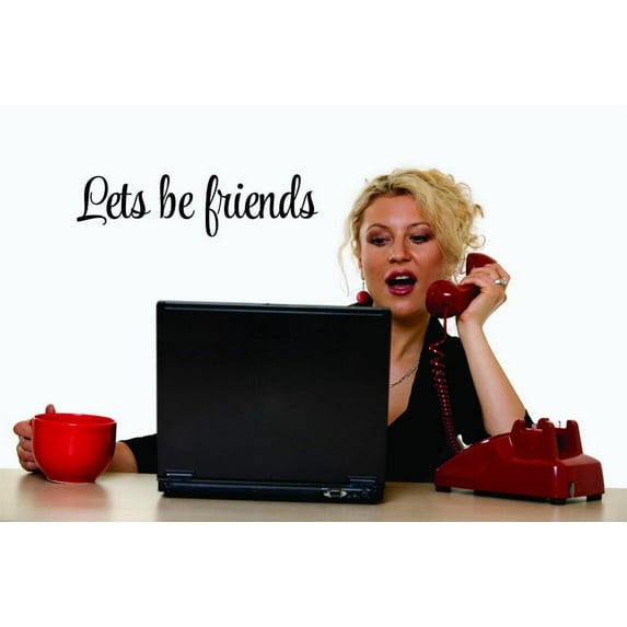 Custom Decals Lets Be Friends Wall Art Size: 8 X 30 Inches Color: Black