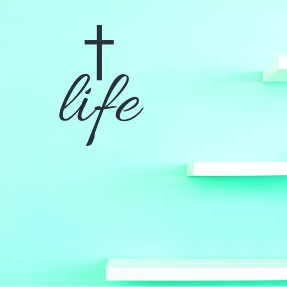 Custom Decals Life Wall Art Size: 14 X 28 Inches Color: Black