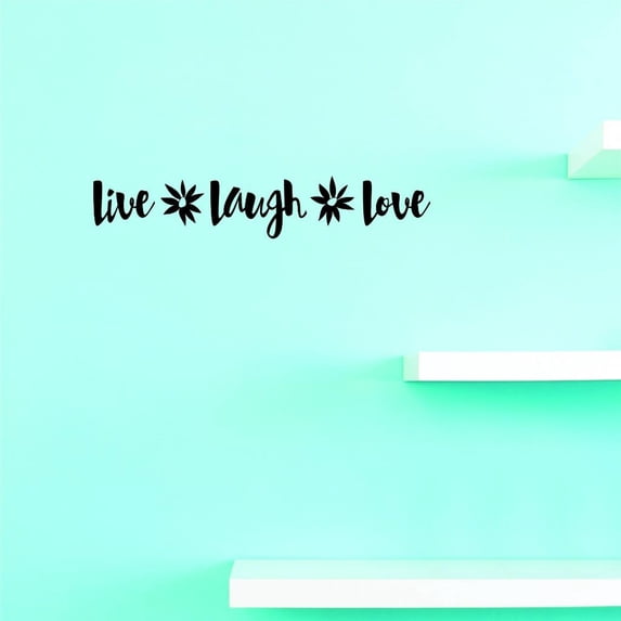 Custom Decals Live Laugh Love Wall Art Size: 8 X 20 Inches Color: Black