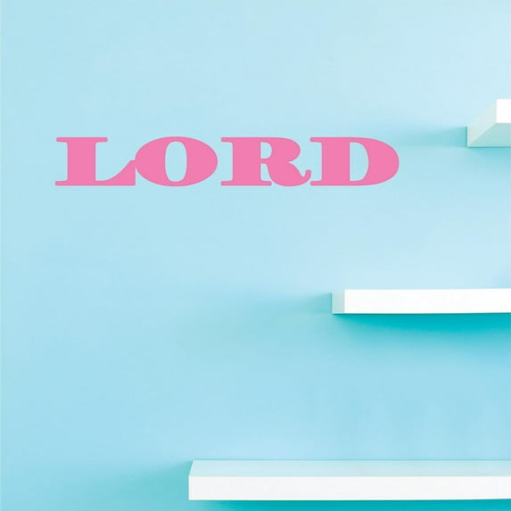 Custom Decals Lord Wall Art Size: 10 Inches x 36 Inches Color: Pink