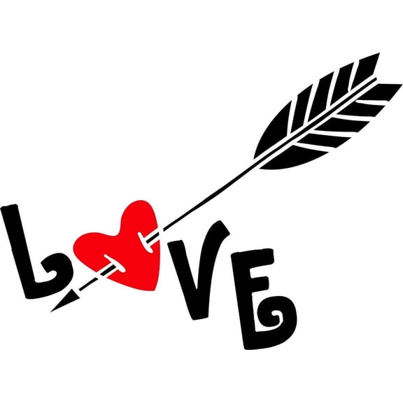 Custom Decals Love Arrow Wall Art Size: 20 X 30 Inches Color: Multi