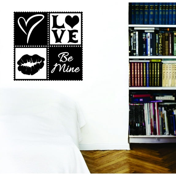 Custom Decals Love Be Mine Helips Kiss Design 20x20"