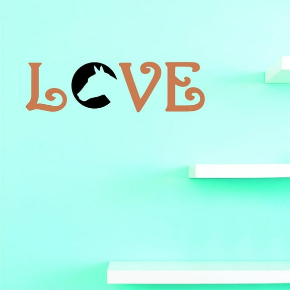 Custom Decals Love Horses Wall Art Size: 8 X 30 Inches Color: Multi