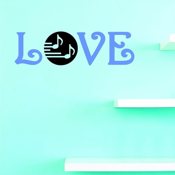 Custom Decals Love Music Wall Art Size: 8 X 30 Inches Color: Multi