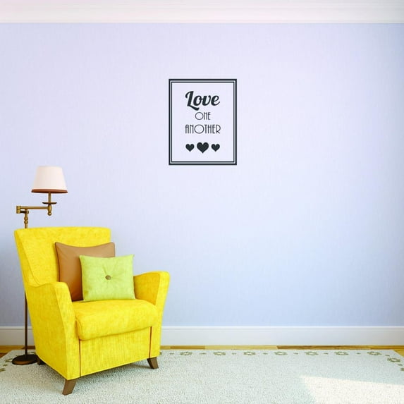 Custom Decals Love One Another Wall Art Size: 20 X 40 Inches Color: Black