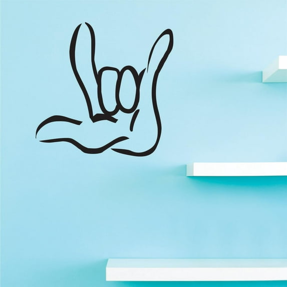 Custom Decals Love Sign Wall Art Size: 16 Inches x 16 Inches Color: Black