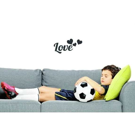 Custom Decals Love Wall Art Size: 12 X 30 Inches Color: Black