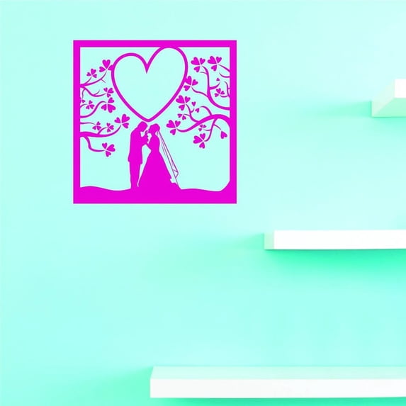 Custom Decals Marriage Picture Wall Art Size: 18 X 18 Inches Color: Pink