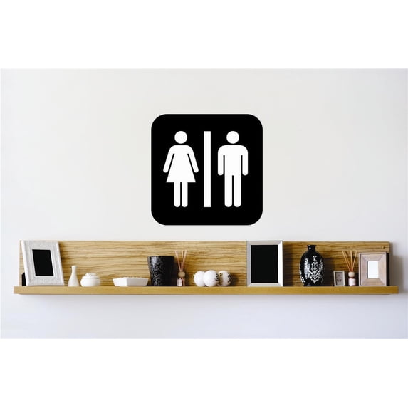 Custom Decals Men Women Bathroom Sign Commercial Business Design16x16 Inches