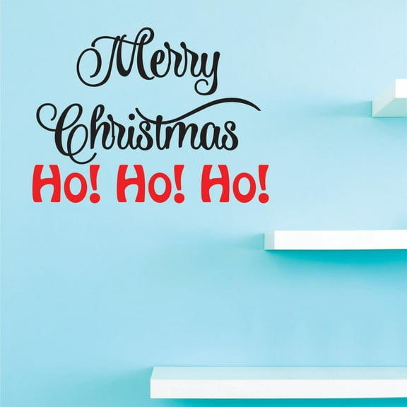 Custom Decals Merry Christmas Ho Ho Ho Wall Art Size: 18 Inches x 18 Inches Color: Multi