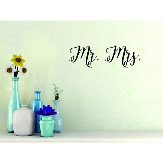 Custom Decals Mr & Mrs Wedding Love Husband Wife6 X 24"
