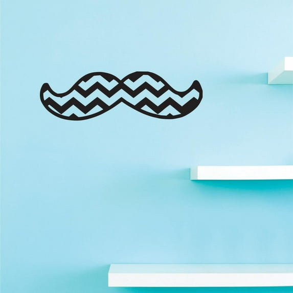 Custom Decals Mustache Wall Art Size: 8 Inches x 30 Inches Color: Black