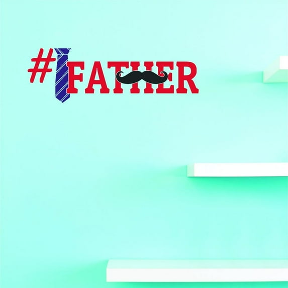 Custom Decals Number One Father Wall Art Size: 16 X 16 Inches Color: Multi