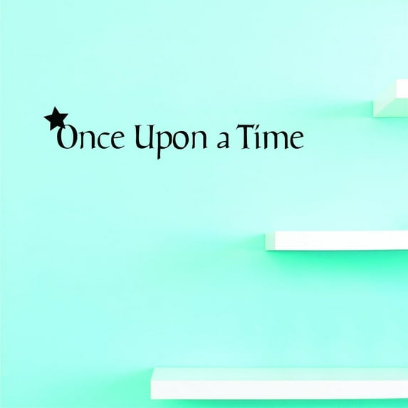 Custom Decals Once Upon A Time Wall Art Size: 10 X 36 Inches Color: Black