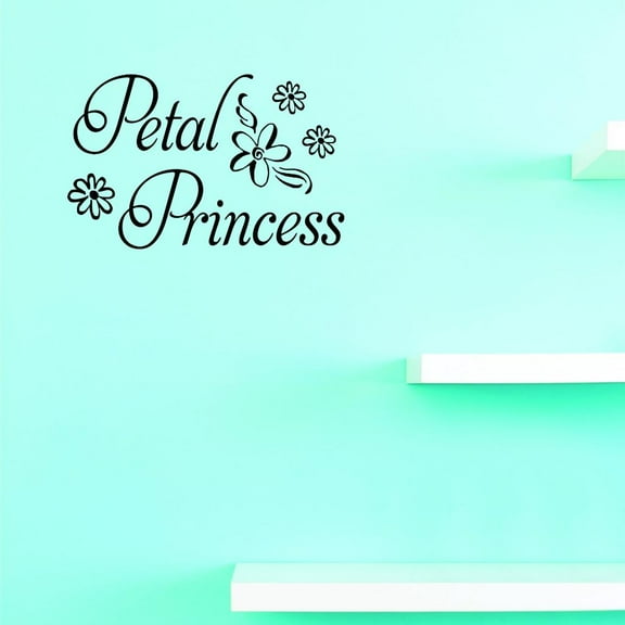 Custom Decals Petal Princess Wall Art Size: 20 X 40 Inches Color: Black