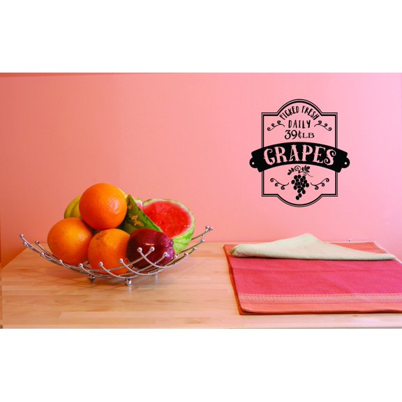 Custom Decals Picked Fresh Daily 39 Cents Lb Grapes Wall Art Size: 20 Inches x 20 Inches