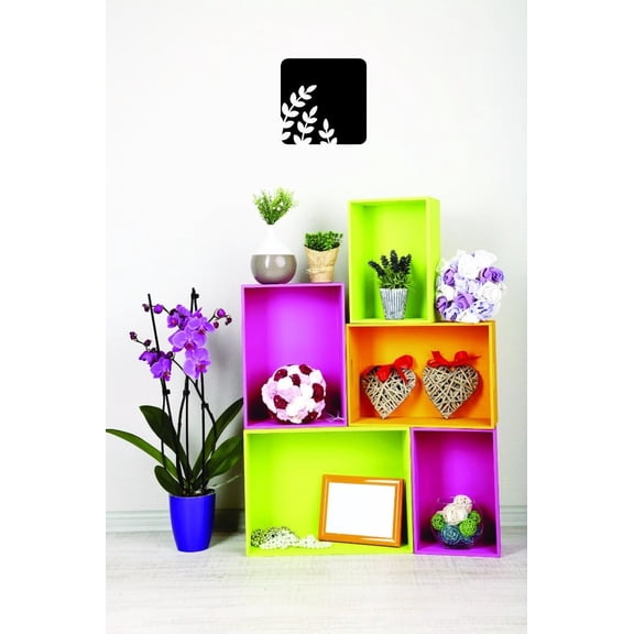Custom Decals Plants Wall Art Size: 12 X 12 Inches Color: Black