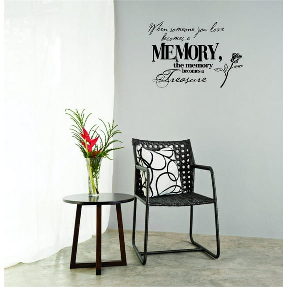 Custom Decals - Prices Reduced Wall Sticker : When Someone You Love Becomes A Memory, The Memory Becomes A Treasure Lettering Life Quote Bedroom Living Room Home Decor :10 X20"