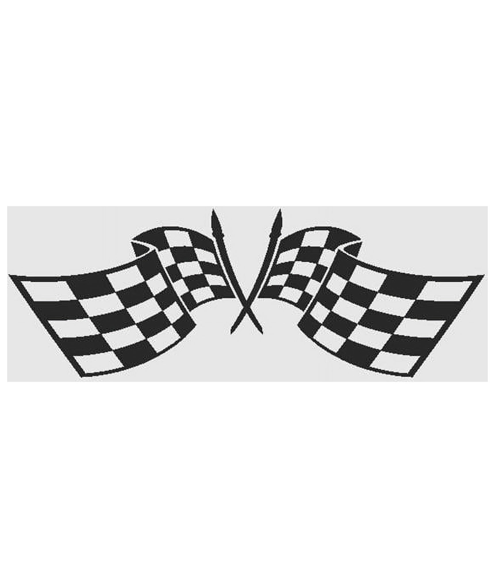 Custom Decals Racing Car Black White Winners Flag 8 X16"