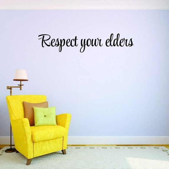 Custom Decals Respect Your Elders. Wall Art Size: 10 X 36 Inches Color: Black