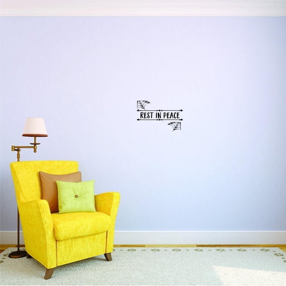 Custom Decals Rest In Peace Wall Art Size: 20 X 40 Inches Color: Black