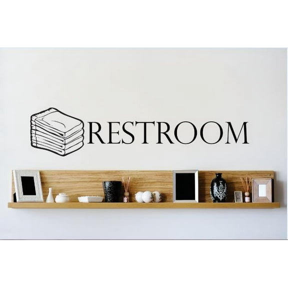 Custom Decals Restroom Towel Sign Image Quote Bathroom 8 X20" -