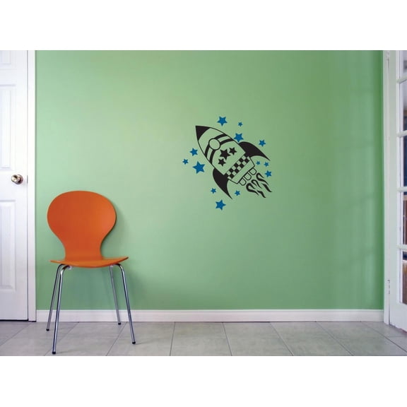 Custom Decals Rocket Wall Art Size: 12 Inches x 12 Inches Color: Multi