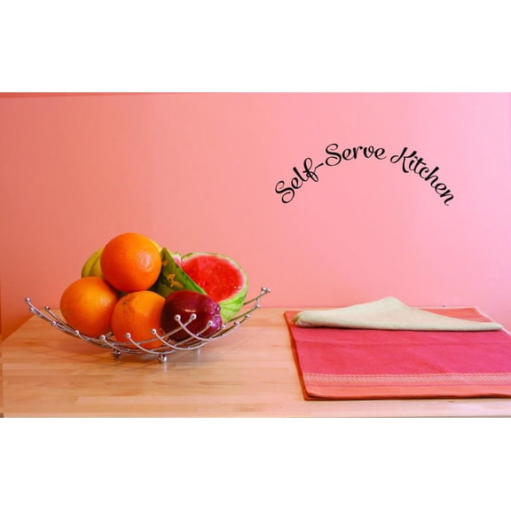 Custom Decals Self-Serve Kitchen Wall Art Size: 14 X 28 Inches Color: Black