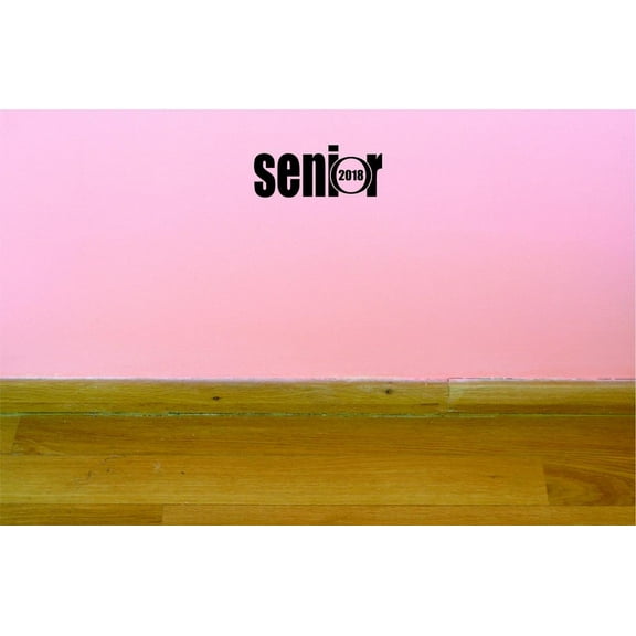 Custom Decals Senior 2018 Wall Art Size: 20 X 40 Inches Color: Black