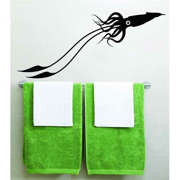 Custom Decals Silhouette Squid One-Eyed Sea Ocean Animal 20x25