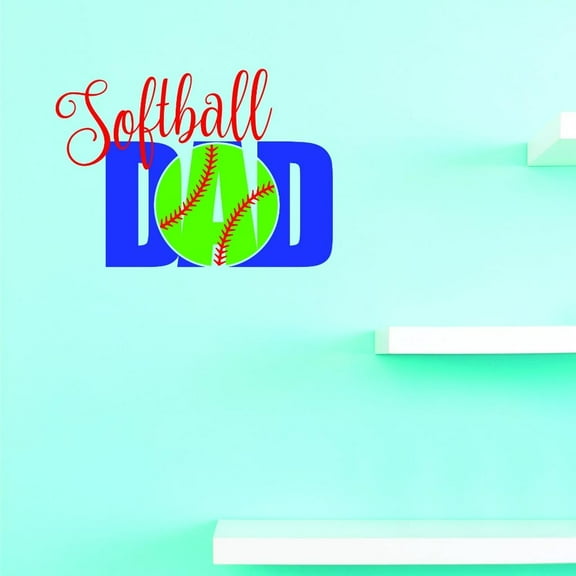 Custom Decals Softball Dad Wall Art Size: 20 X 40 Inches Color: Multi