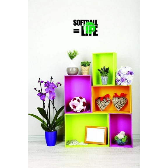 Custom Decals Softball Life Wall Art Size: 10 X 20 Inches Color: Multi