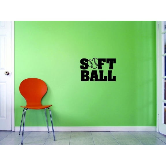 Custom Decals Softball Wall Art Size: 8 X 20 Inches Color: Black