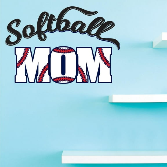 Custom Decals Softball mom. Wall Art Size: 20 Inches x 40 Inches Color: Multi