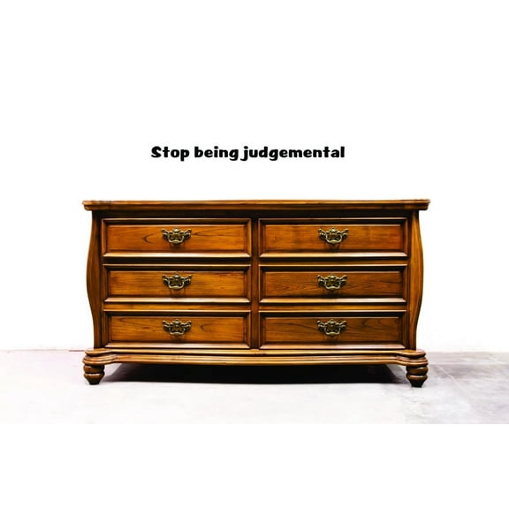 Custom Decals Stop Being Judgmental Wall Art Size: 6 X 20 Inches Color: Black