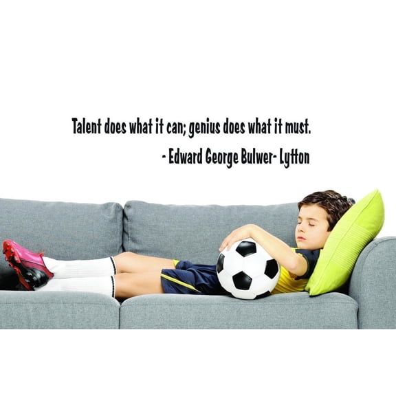 Custom Decals Talent Does What It Can; Genius Does What It Must. -Edward George Bulwer-Lytton Wall Art Size: 16x40 Inches Color: Black