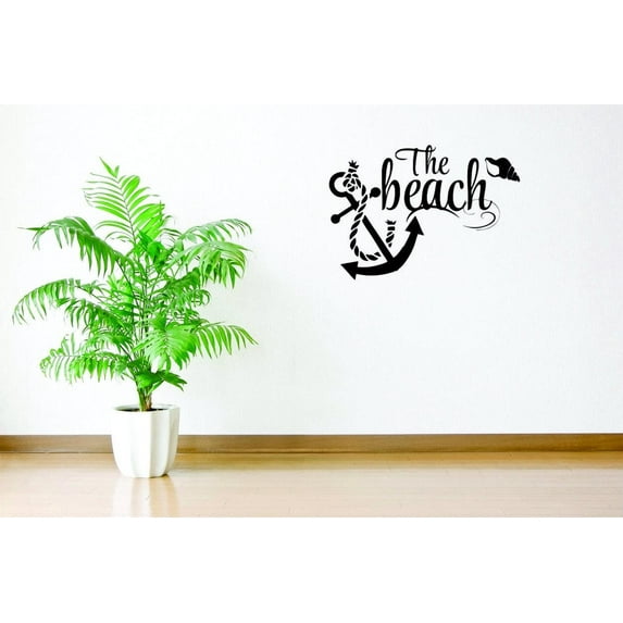 Custom Decals The Beach Quote 12x12 Inches