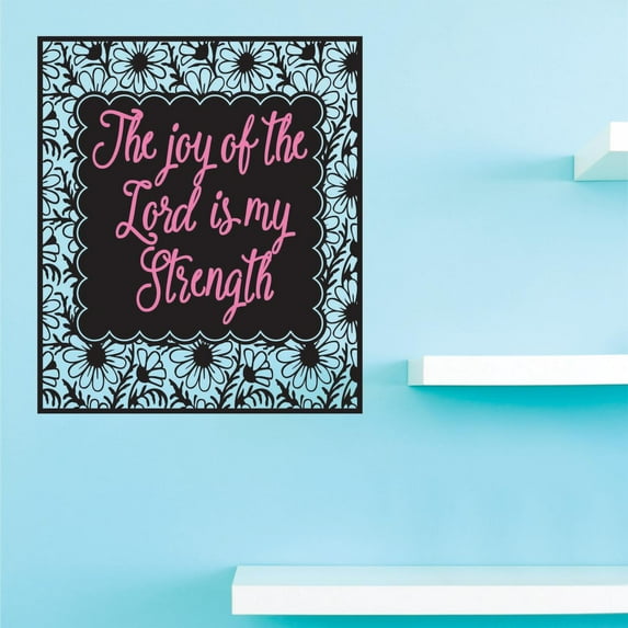 Custom Decals The joy of the Lord is my strength Wall Art Size: 12 Inches x 18 Inches Color: Multi