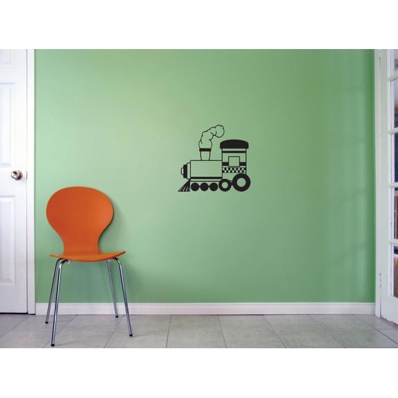 Custom Decals Train Wall Art Size: 12 Inches x 12 Inches Color: Black
