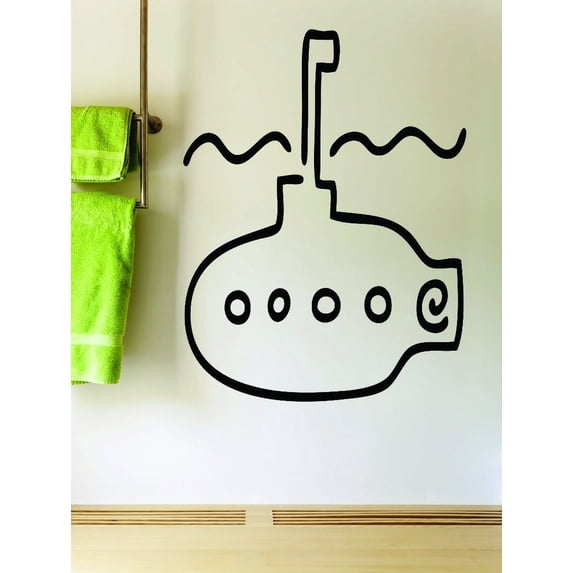 Custom Decals Underwater Submarine Boat Silhouette 16x24 Inches
