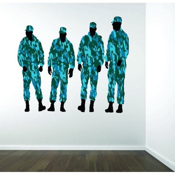 Custom Decals Uniformed Army Combat War Soldiers Silhouette 20x30 Inches