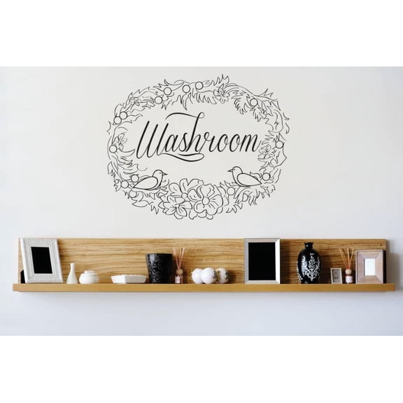 Custom Decals Washroom Image Quote Bathroom 16 X16" -