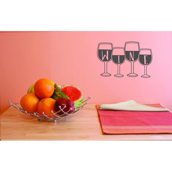 Custom Decals Wine Wall Art Size: 12 X 30 Inches Color: Grey