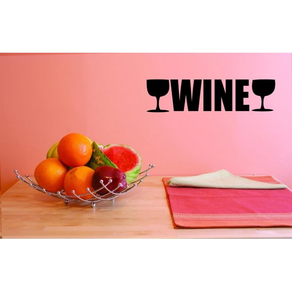 Custom Decals Wine Wall Art Size: 8 X 20 Inches Color: Black