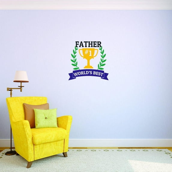 Custom Decals Worlds Best Father Wall Art Size: 16 X 16 Inches Color: Multi