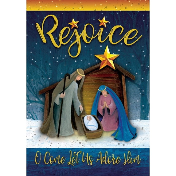 Custom Decor 4128FL 28 x 40 in. Rejoice Manger Double Sided House Flag