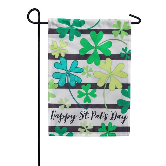 Custom Decor Applique Garden Flag - Clover Toss, 12" x 18"
