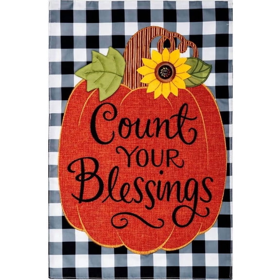 Custom Decor Applique Garden Flag - Count Your Blessings